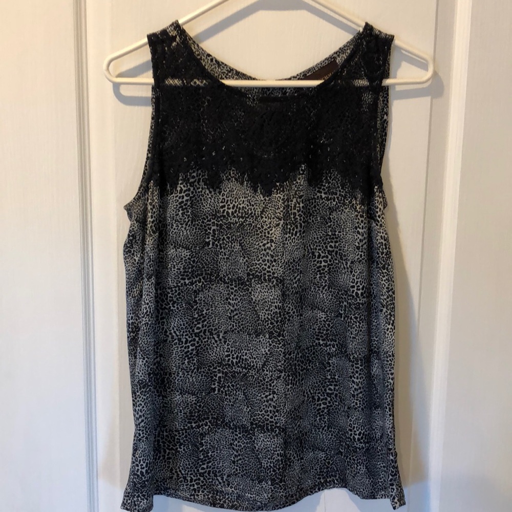 Lace/animal print tank